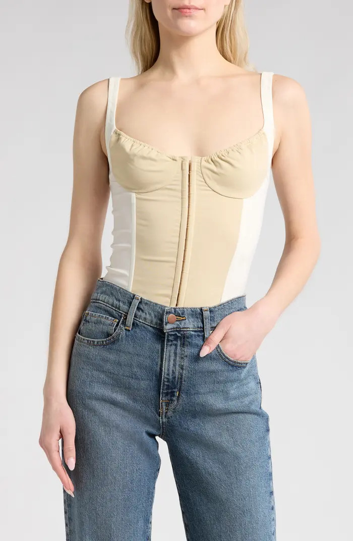 WeWoreWhat Ruched Cup Scoop Neck Corset | Nordstromrack | Nordstrom Rack