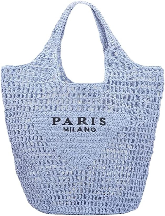 SHOPANTS Straw Mesh Tote Bag for Women 2023 New Mesh Hollow Woven Beach Bag Large Travel Shoulder... | Amazon (US)