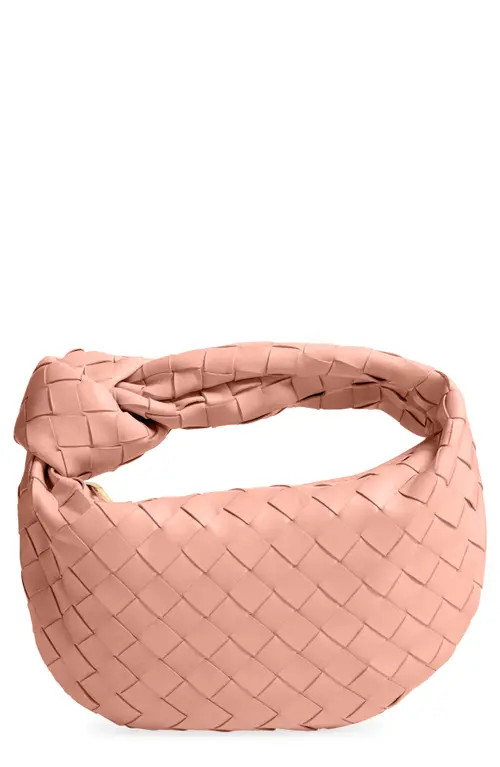 Bottega Veneta Mini Jodie Leather Hobo in Peachy-Silver at Nordstrom | Nordstrom