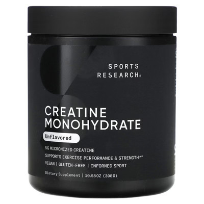 Sports Research Creatine Monohydrate, Unflavored, 10.58 oz (300 g) | Target