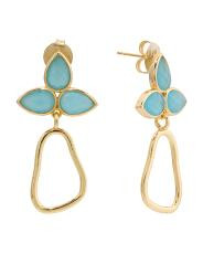 Made In India 18kt Gold Plated Chalcedony Drop Earrings | TJ Maxx
