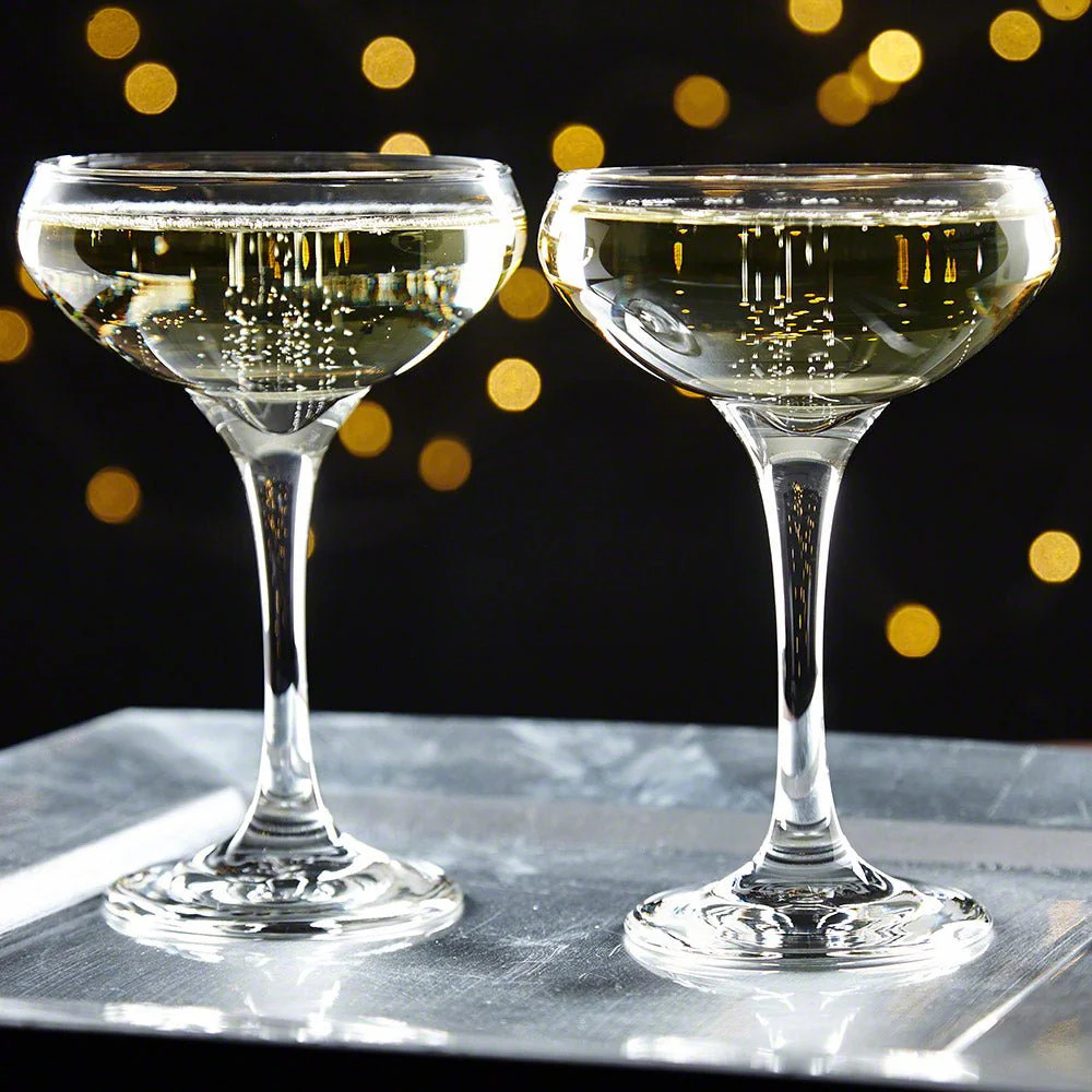 Gatsby Champagne Coupe Glasses, Set of 2 | HomeWetBar.com
