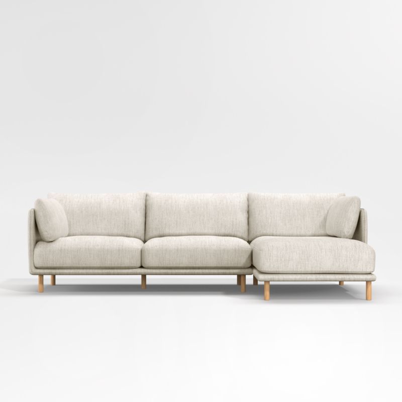 Wells 2-Piece Chaise Sectional Sofa with Natural Leg Finish + Reviews | Crate & Barrel | Crate & Barrel
