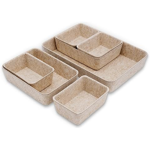 Welaxy 8-piece Nordic Beige desk drawer organizer tray office suppliers pens decluttering aesthet... | Amazon (US)