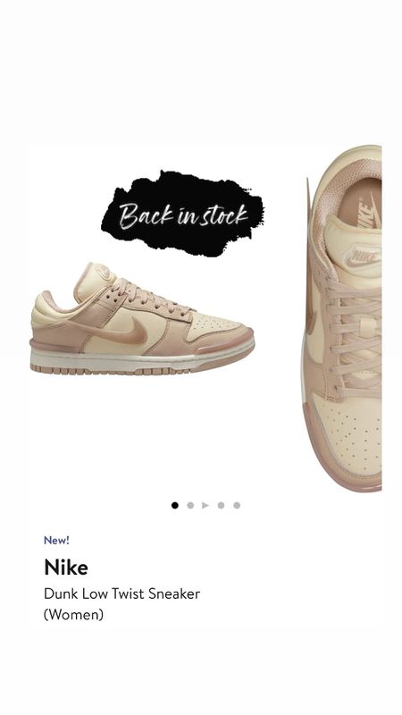Nike dunk low rise in beige and pink BACK IN STOCK! Get them before they sell out again. I always size up a half size for comfort. 

#nike #shoes #nikedunklowtop #nikedunks

#LTKstyletip #LTKfitness #LTKfindsunder50