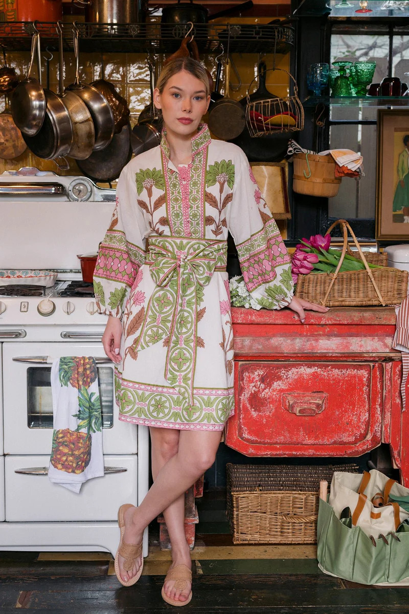 SUE SARTOR Flounce Shorty | Pink/Peridot Dahlia | SUE SARTOR