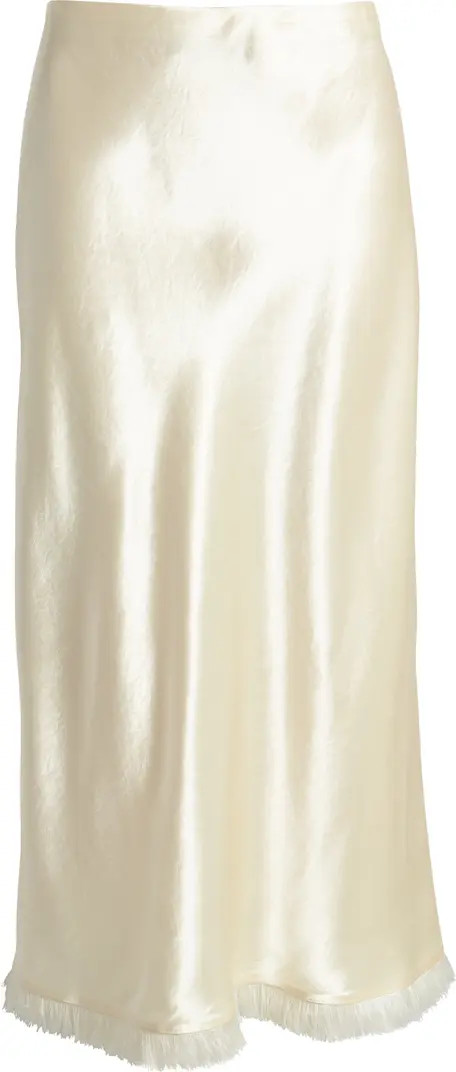 LoveShackFancy Castle Fringe Satin Maxi Skirt | Nordstrom | Nordstrom