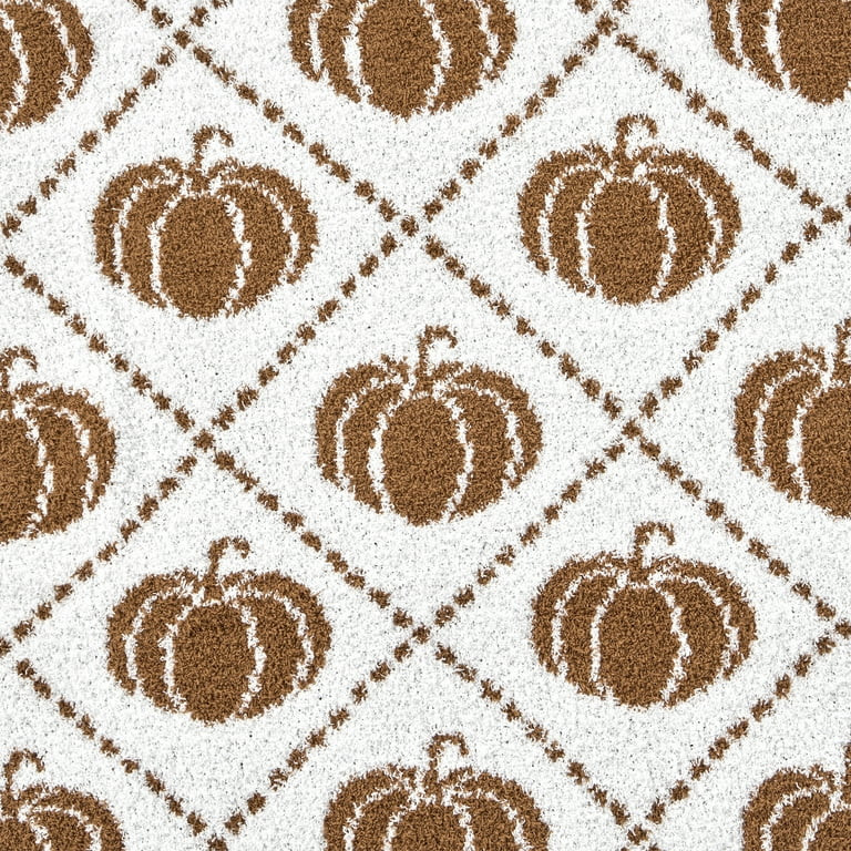 My Texas House White/Ginger Cozy Knit Pumpkin Throw, 50" x 60" | Walmart (US)
