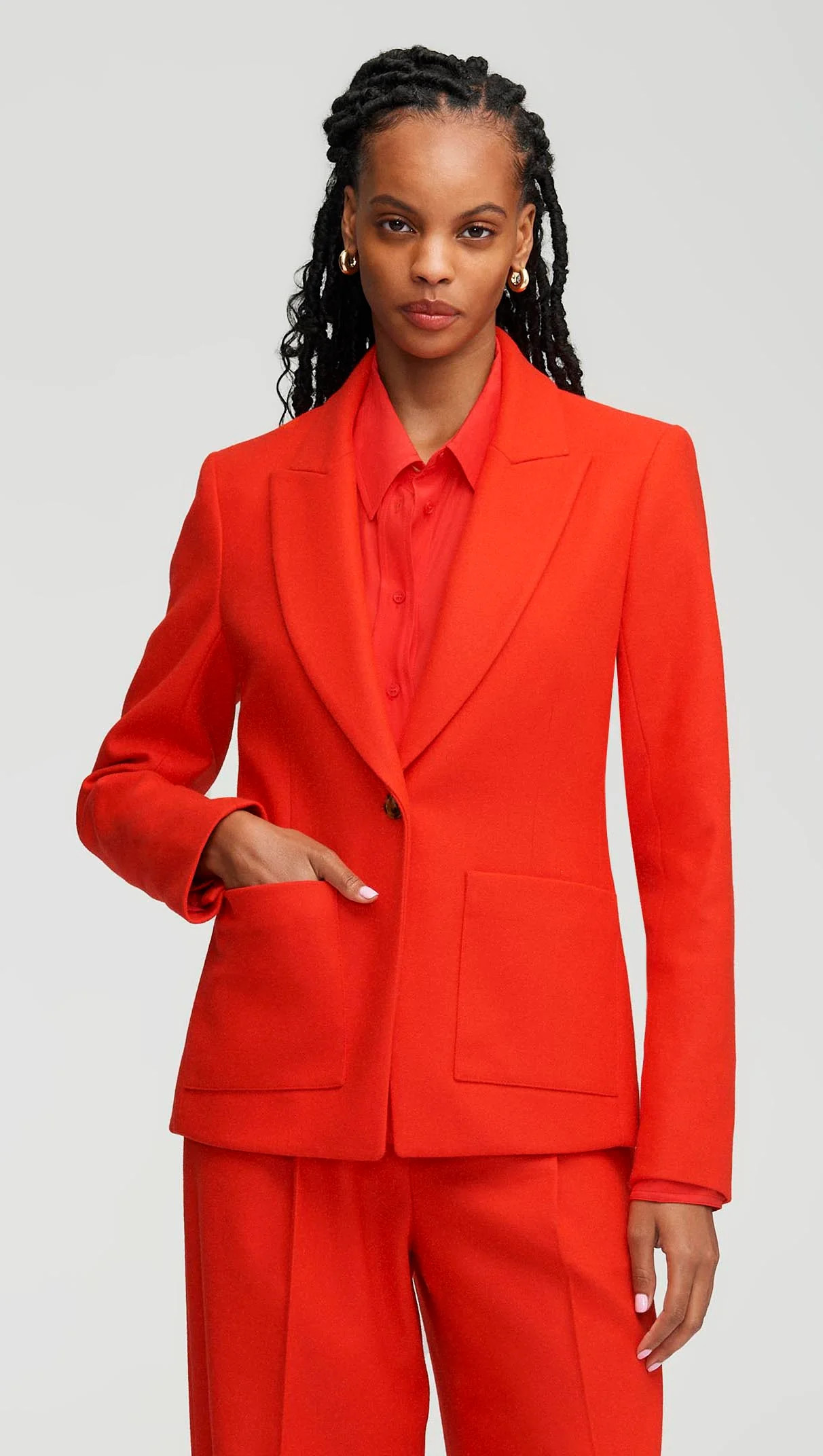 Patch Pocket Blazer in Wool Twill | Scarlet 12 / Scarlet | Argent
