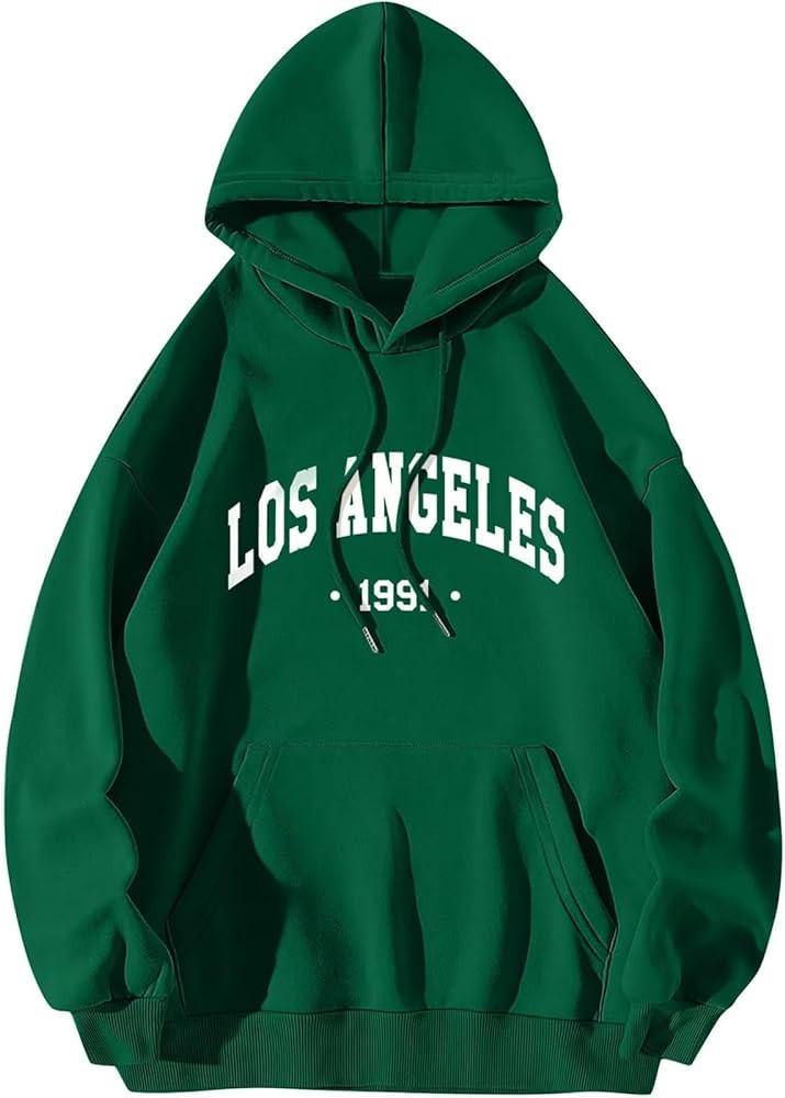 ORANDESIGNE Letter Graphic Print Hoodies for Women Oversized Long Sleeve Casual Drawstring Fall P... | Amazon (US)