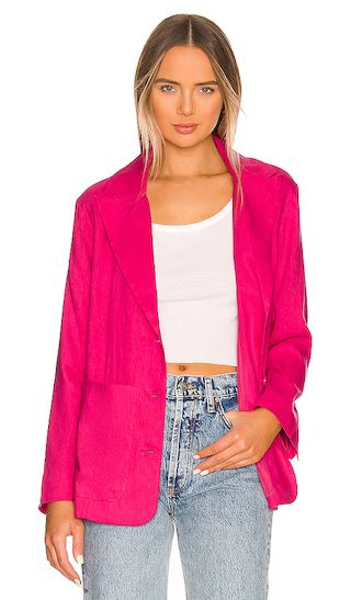Oversized Linen Blazer in Raspberry | Revolve Clothing (Global)