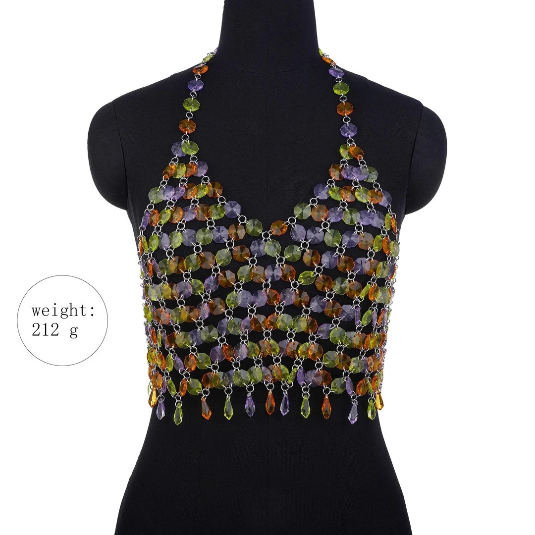 Handmade festival crop top,beaded pearls crochet, Bralette Pearl, Body Chain,summer vacation,rave... | Etsy (US)