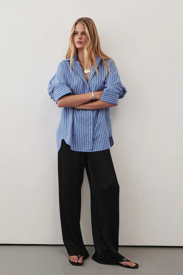 MONICA BLACK SATIN PANT | DISSH