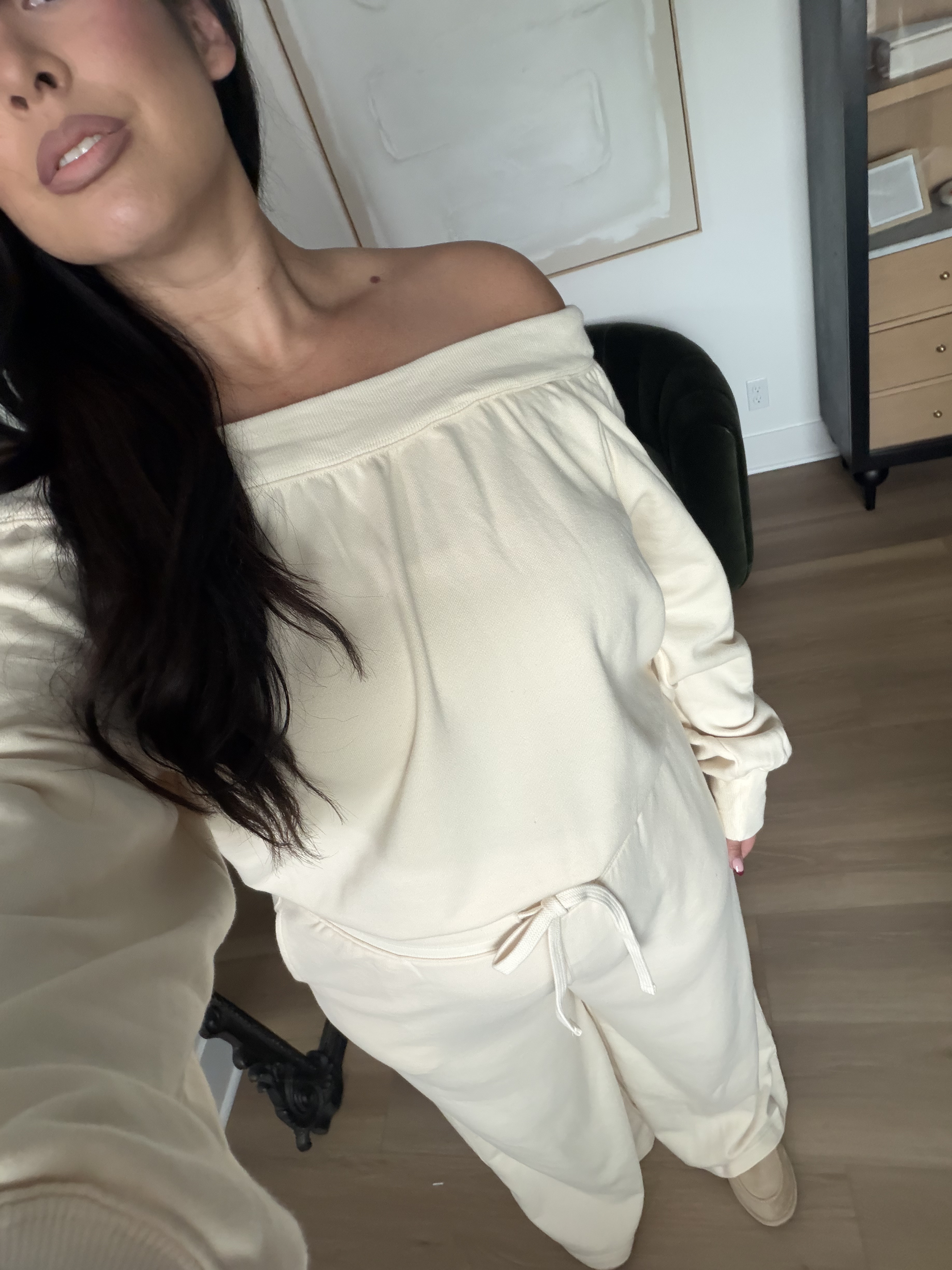 Curvy girl friendly fall matching loungewear! Love the off the shoulder top! Wearing an XL! Use code: BONNIE40 @vici, fall style, fall loungewear, matching set, fall dresses 

 #LTKSeasonal #LTKMidsize