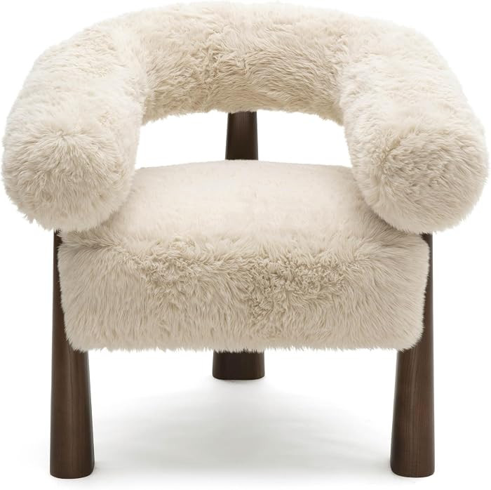 Accent Chair in Natural Faux Shearling | Amazon (US)