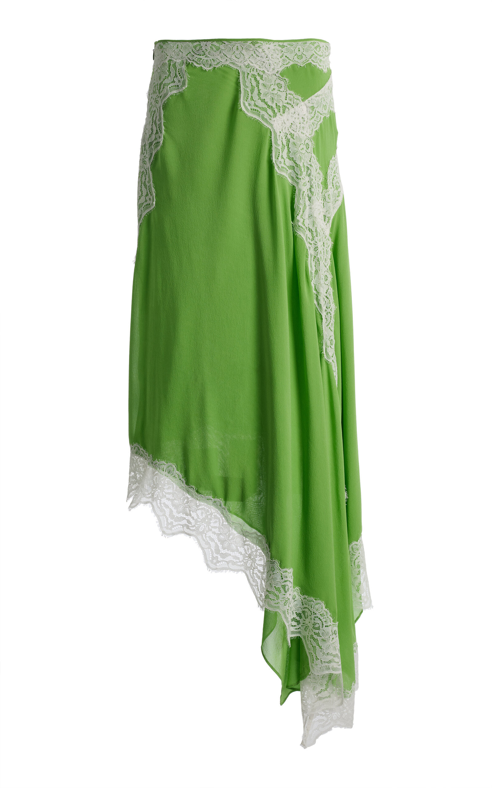 Christopher Esber Verve Lace-Trimmed Silk Midi Skirt - Moda Operandi | Moda Operandi (Global)