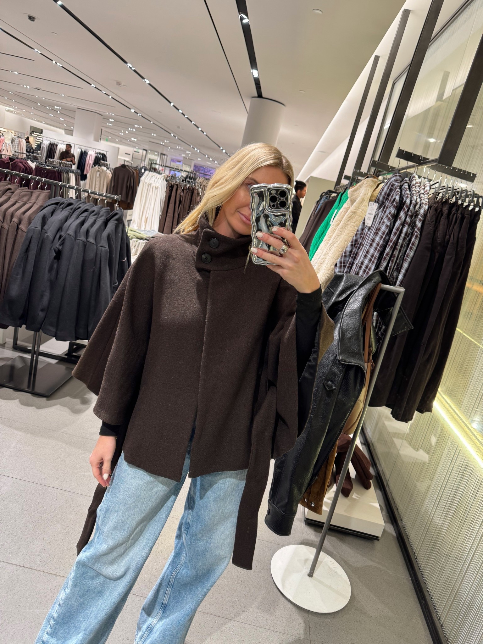 Loved this belted cape coat I tried on at Zara!