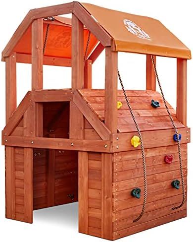 Little Tikes Real Wood Adventures Outdoor Wooden Climb House for Backyard Fun with 4' High Rock C... | Amazon (US)