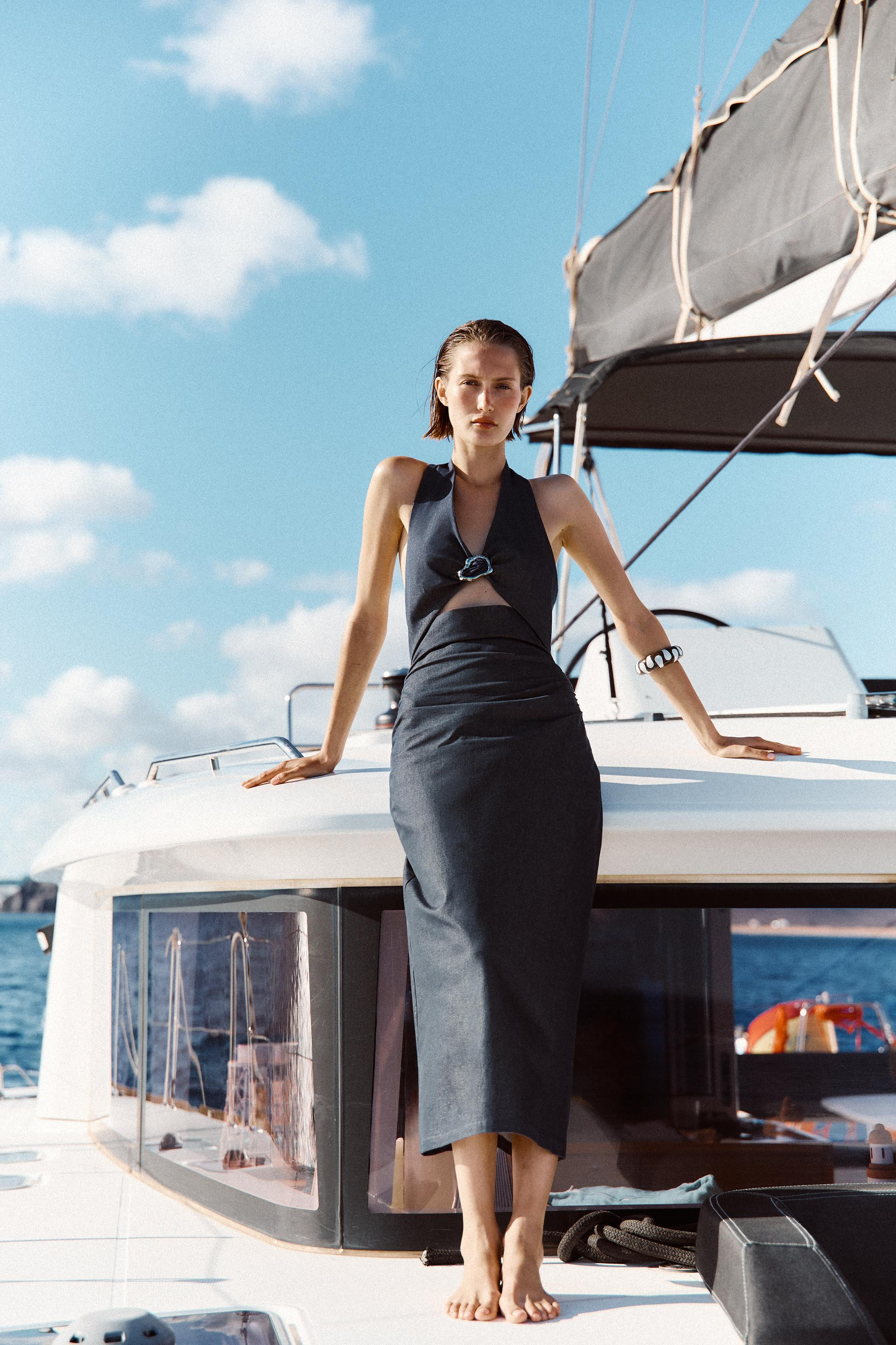 HALTER CUT OUT MIDI DRESS | Zara US