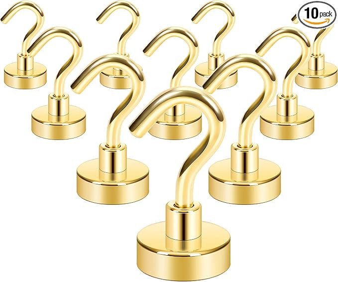 Neosmuk Magnetic Hooks,30lb+ Heavy Duty Earth Magnets with Hook for Refrigerator, Extra Strong Cr... | Amazon (US)