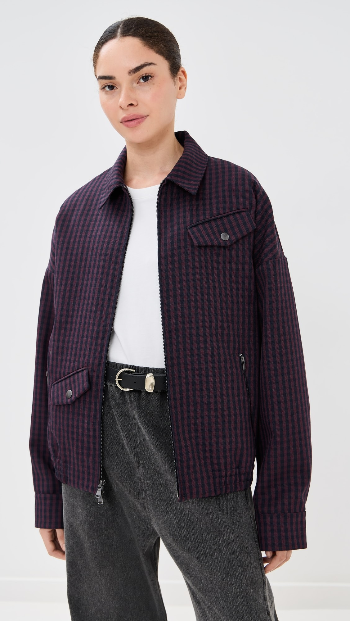 Jules Wool Gingham Bomber Jacket | Shopbop