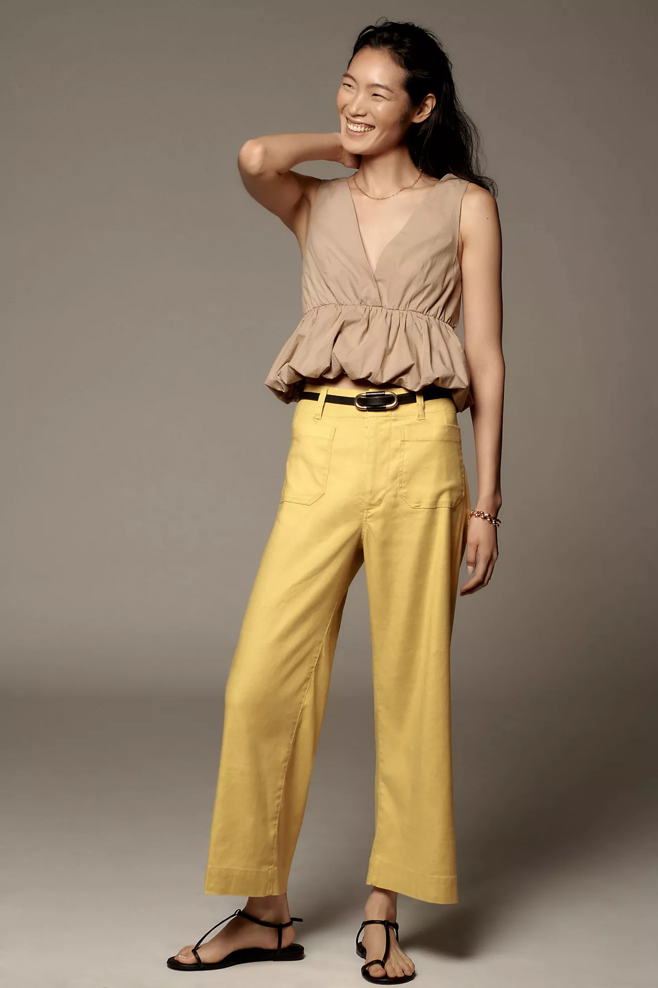The Colette Cropped Wide-Leg Pants by Maeve: Linen Edition | Anthropologie (US)