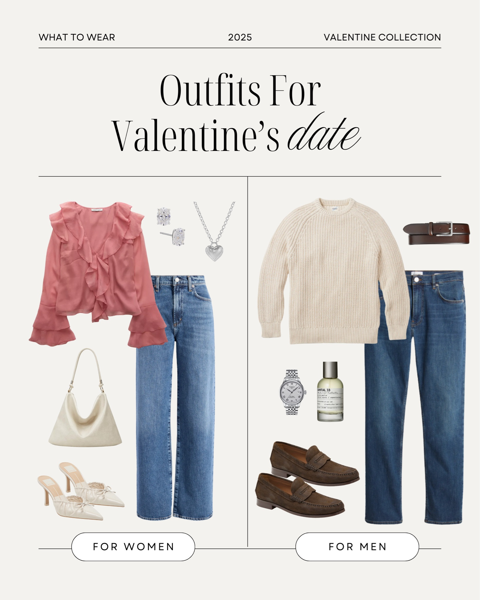 Valentine’s date night looks for you & your love! These his & hers outfits are the perfect mix of stylish and effortless. Which look would you wear? 💕 #ValentinesStyle #HisAndHers 

#LTKFindsUnder100 #LTKMens #LTKSaleAlert