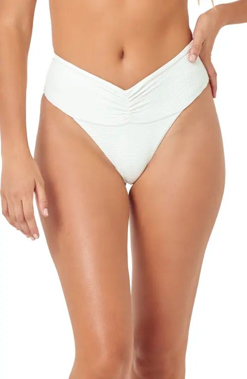 L Space Bardot Ribbed Bikini Bottoms in Cream at Nordstrom, Size Large | Nordstrom