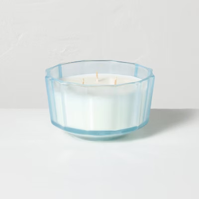 3 Wick Medium Colored Glass Faceted Jar Candle 12oz - Hearth & Hand™ with Magnolia | Target