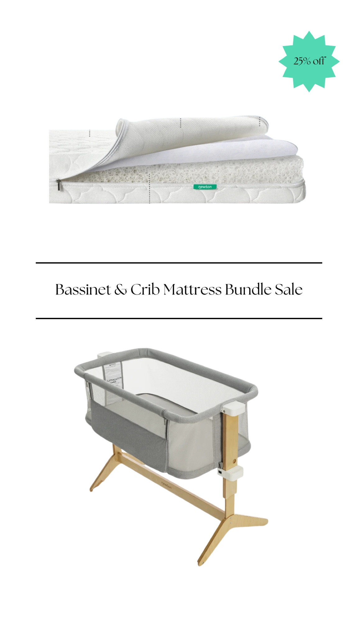 25% off if you bundle this bassinet & crib mattress right now! Sale is through 11/24. 

They are also doing 20% off everything else on their website currently for Black Friday!

#LTKCyberWeek #LTKBaby #LTKSaleAlert