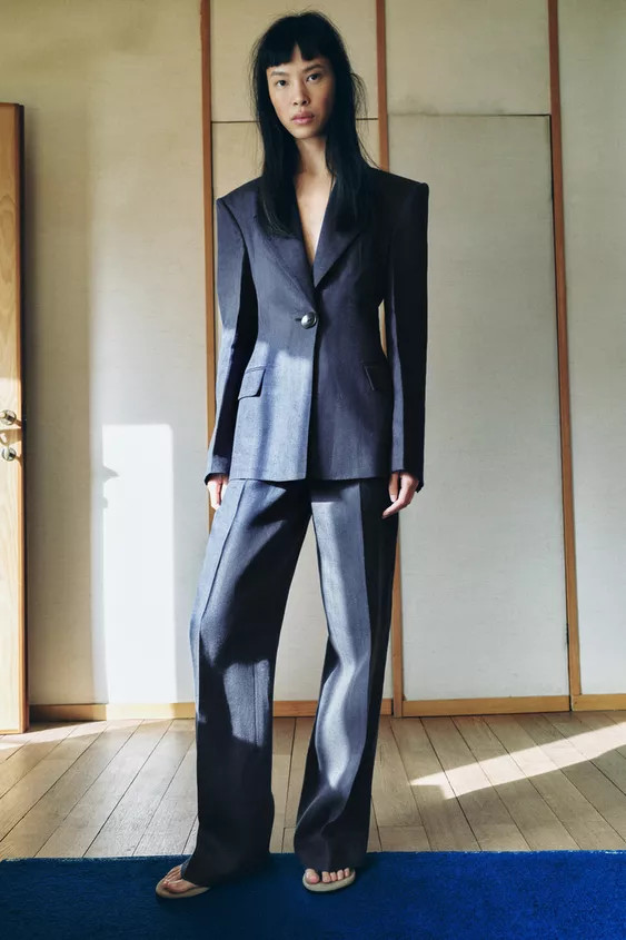 100% LINEN HERRINGBONE PANTS | Zara Canada