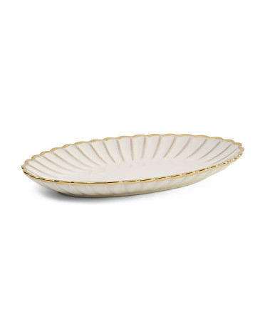 12in Glazed Scallop Oval Serving Platter | Kitchen & Dining Room | Marshalls | Marshalls