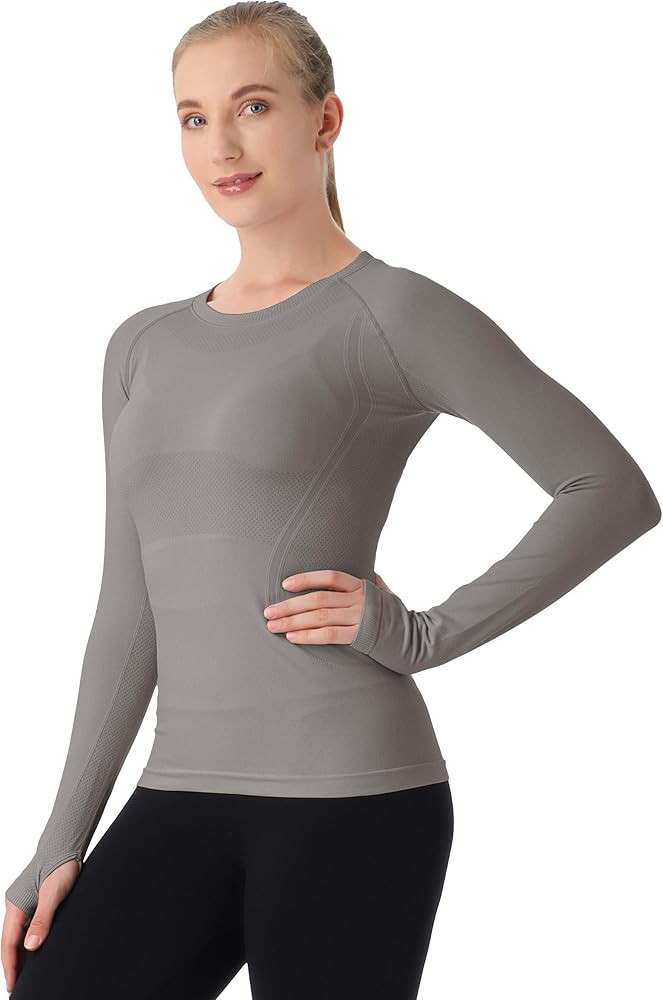 MathCat Seamless Workout Shirts for Women Long Sleeve Yoga Tops Sports Running Shirt Breathable A... | Amazon (US)