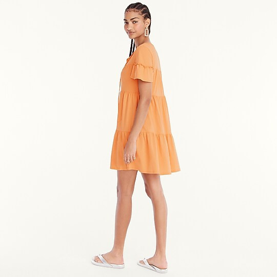 Broken-in jersey tiered mini dress | J. Crew US