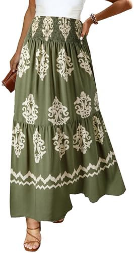 Happy Sailed Boho Long Skirts for Women Fashion Floral Print High Waisted A Line Flowy Maxi Skirt... | Amazon (US)