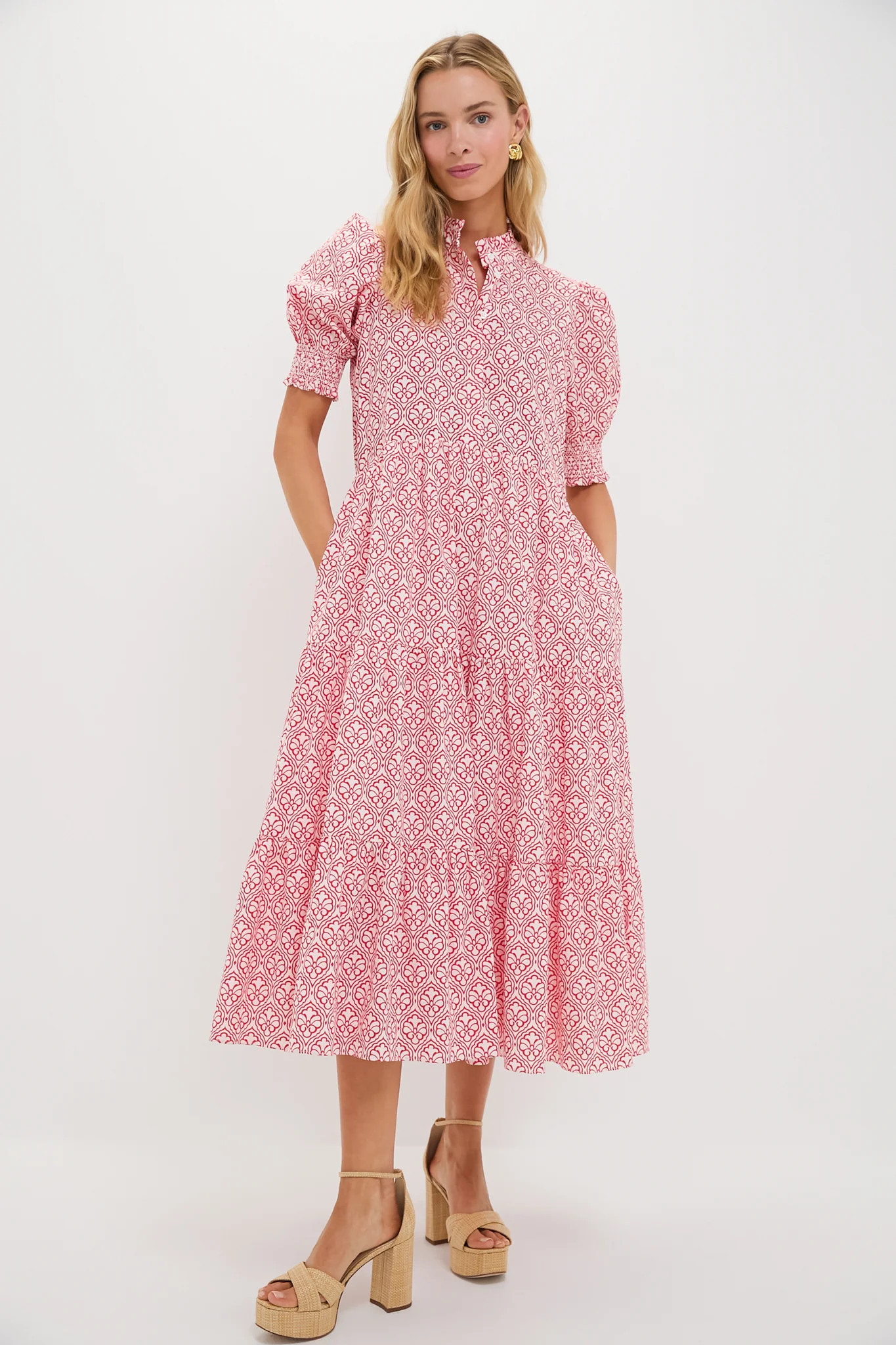 Red & White Quatrefoil Bennett Maxi Dress | Tuckernuck (US)