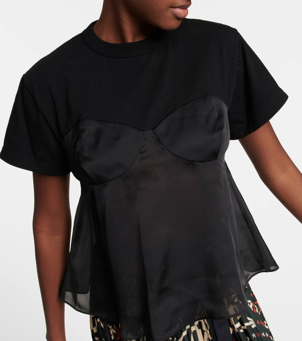 Paneled satin and cotton T-shirt | Mytheresa (US/CA)
