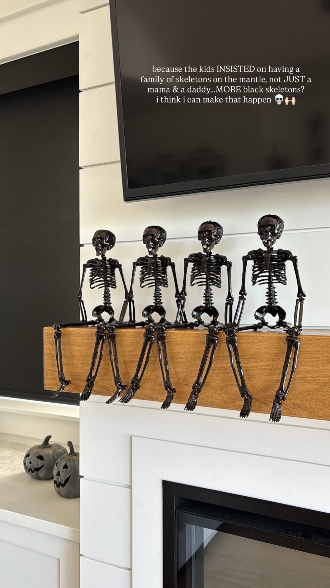 B O O / had to snag two more black skeletons for the mantle because the kids insisted on having a family of skeletons on the mantle, instead of JUST a mama & a daddy….more black skeletons? I think I can make that happen 😆

Halloween Decor | Walmart Canada

#LTKfamily #LTKcanada #LTKcasa