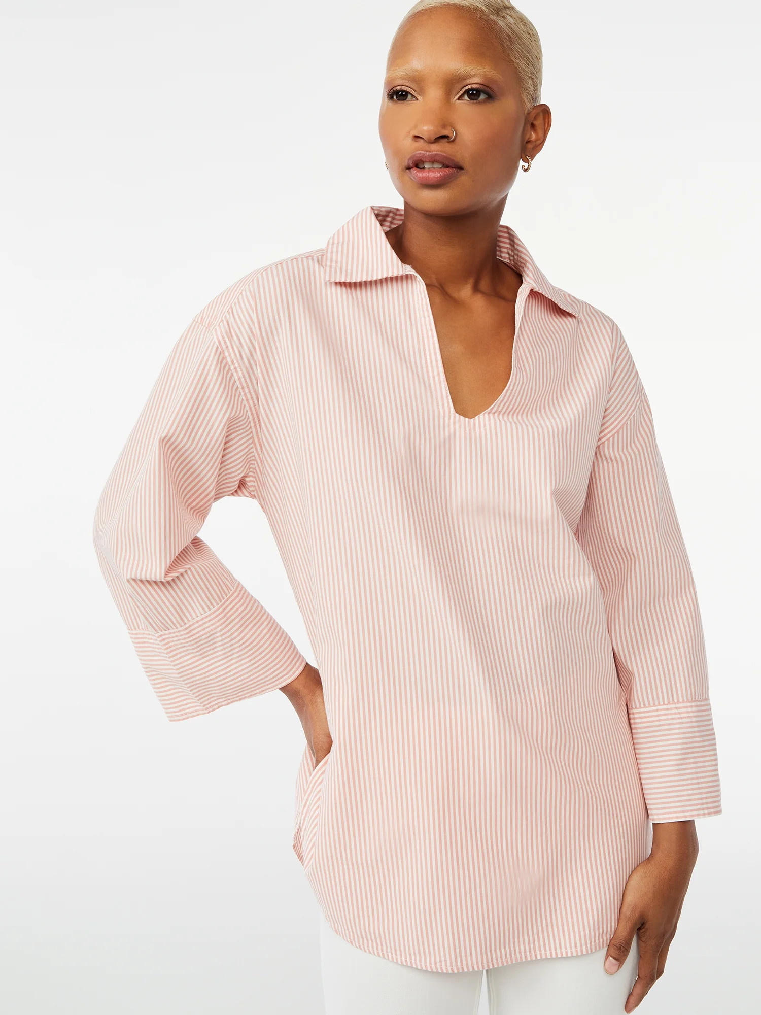 Free Assembly Women's Polo Tunic Shirt | Walmart (US)