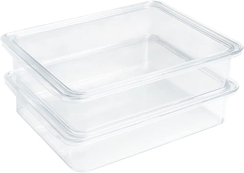 Kitchen Spaces Compact Deli Food Bin, 2 Count, Clear | Amazon (US)