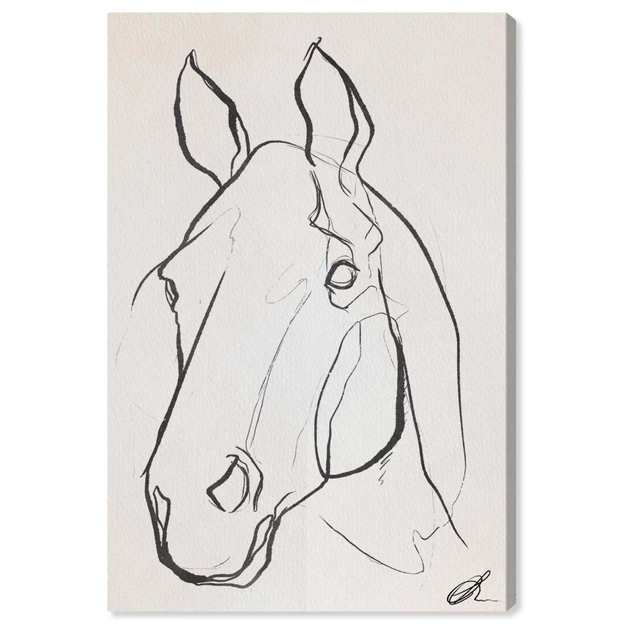 Wynwood Studio 'Stallion Sketch III' Animals Wall Art Canvas Print - Black, White, 24" x 36" | Walmart (US)