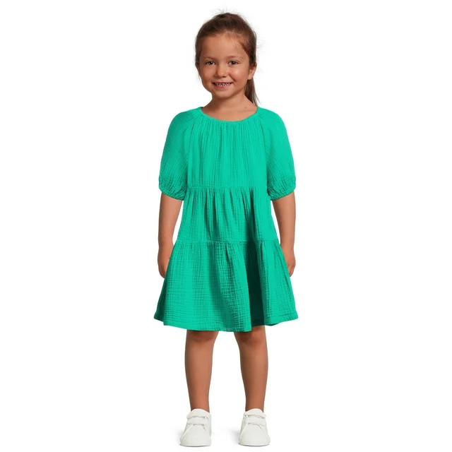 Wonder Nation Toddler Girl Tiered Dress, Sizes 12M-5T | Walmart (US)
