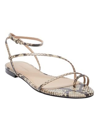 Leather Strappy Flat Sandal | Banana Republic (US)