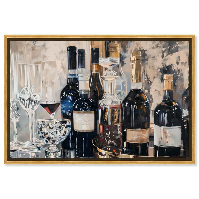 Notoriart Bar Table Classics Bar Cart Art For Men, 45" x 30", Gold Frame | Target