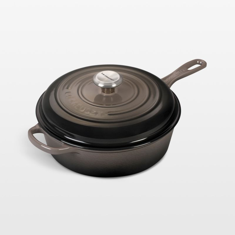 Le Creuset Oyster 3.75-Qt. Cassadou + Reviews | Crate & Barrel | Crate & Barrel