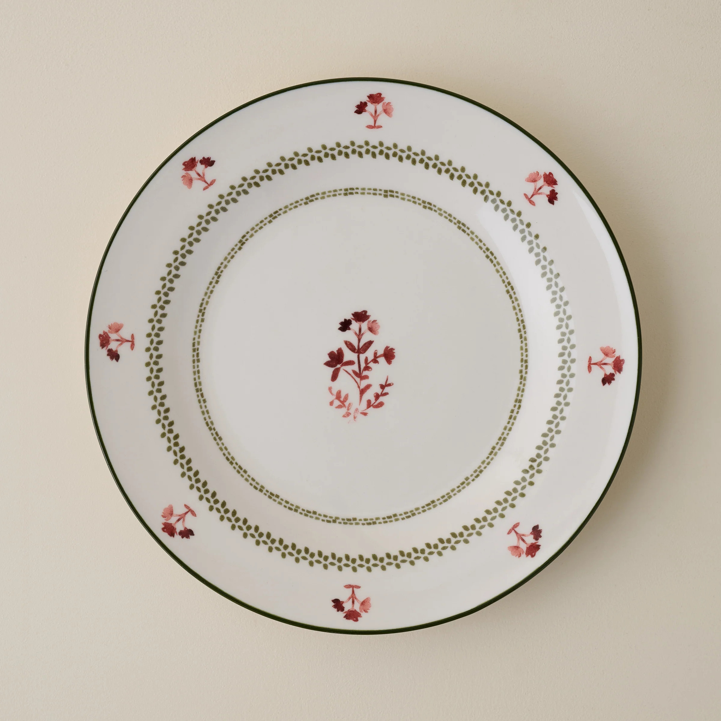 Fern Green Luna Floral Salad Plate | Magnolia