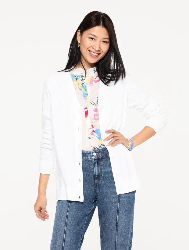 V-Neck Girlfriend Cardigan | Talbots