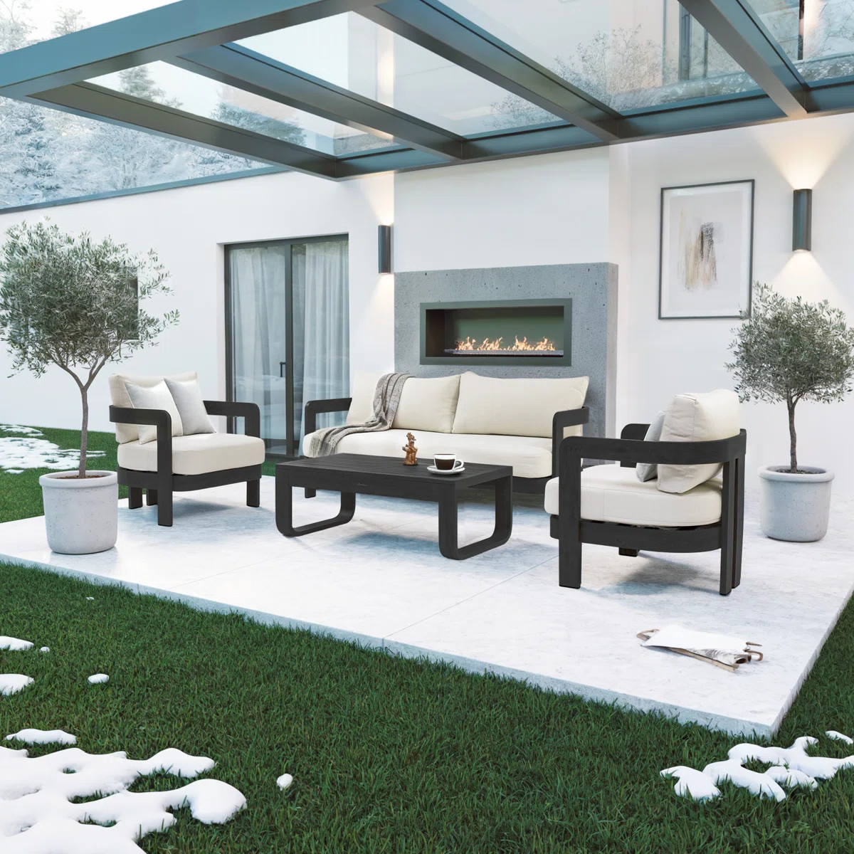 Assembly Free Sofa, Quick Assembly Coffee Table,Outdoor Aluminum Sofa Set,  5 Person Outdoor Seat... | Wayfair North America