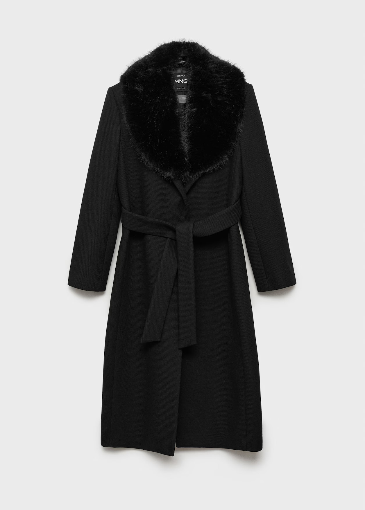 Manteco wool coat with detachable fur collar - Women | MANGO USA | Mango (US/MX/AU)