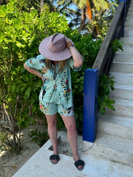 So obsessed with this printed set for $20. I got my normal size and would recommend going up 1 size for a looser fit. It fit more true to size than I was hoping for. But it still fit and is amazing!!

#LTKtravel #LTKmidsize #LTKstyletip